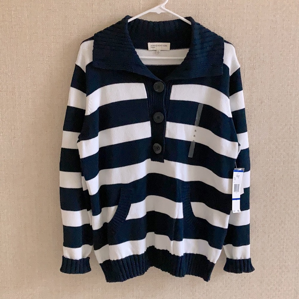 Jones New York Sport Nautical Striped Sweater (XL)